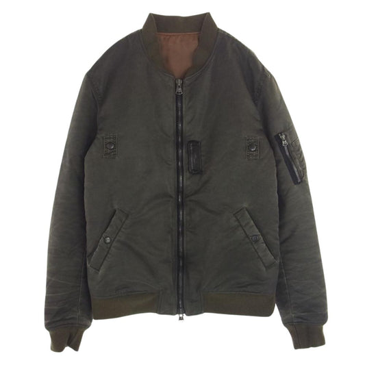 ISAMUKATAYAMA BACKLASH イサムカタヤマバックラッシュ 1722-01 不死鳥刺繍 MA-1 フライト ジャケット カーキ系 XL【中古】