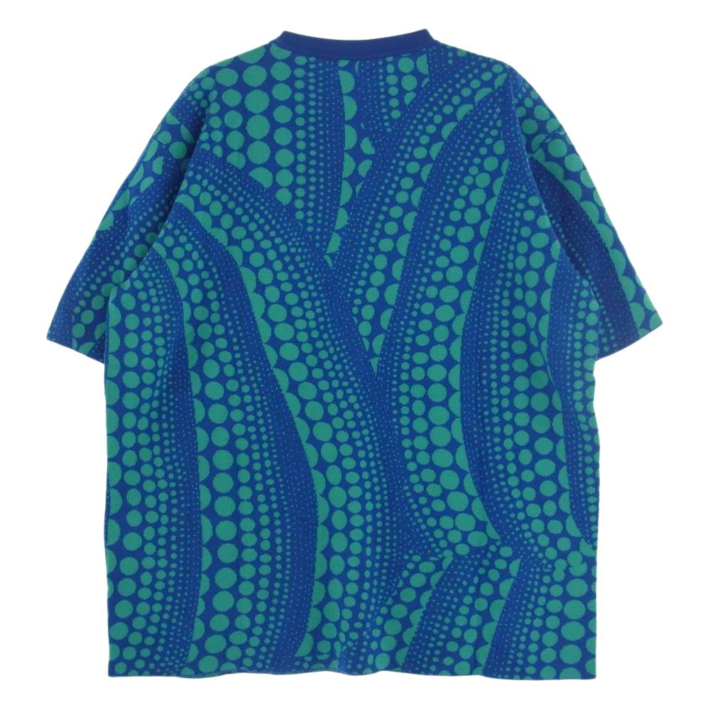 LOUIS VUITTON ルイ・ヴィトン 23SS 1AB6PA × YK 草間彌生  オールオーバー パンプキン クルーネック ニット 半袖  ブルー系 XL【中古】