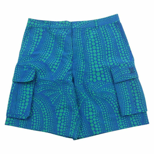 LOUIS VUITTON ルイ・ヴィトン 23SS 1AB6WB × YK 草間彌生 オールオーバー パンプキン カーゴ ショーツ ブルー系 XL【中古】