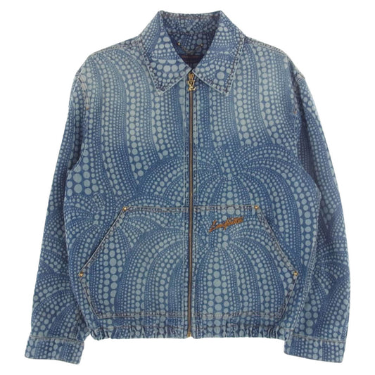 LOUIS VUITTON ルイ・ヴィトン 23SS 1AB6ON × YK 草間彌生 オールオーバー パンプキン デニム ブルゾン ジャケット インディゴブルー系 52【美品】【中古】