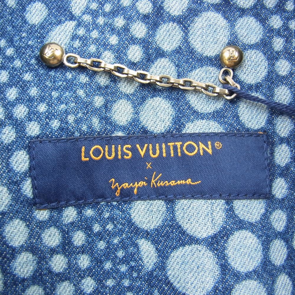 LOUIS VUITTON ルイ・ヴィトン 23SS 1AB6ON × YK 草間彌生 オールオーバー パンプキン デニム ブルゾン ジャケット インディゴブルー系 52【美品】【中古】