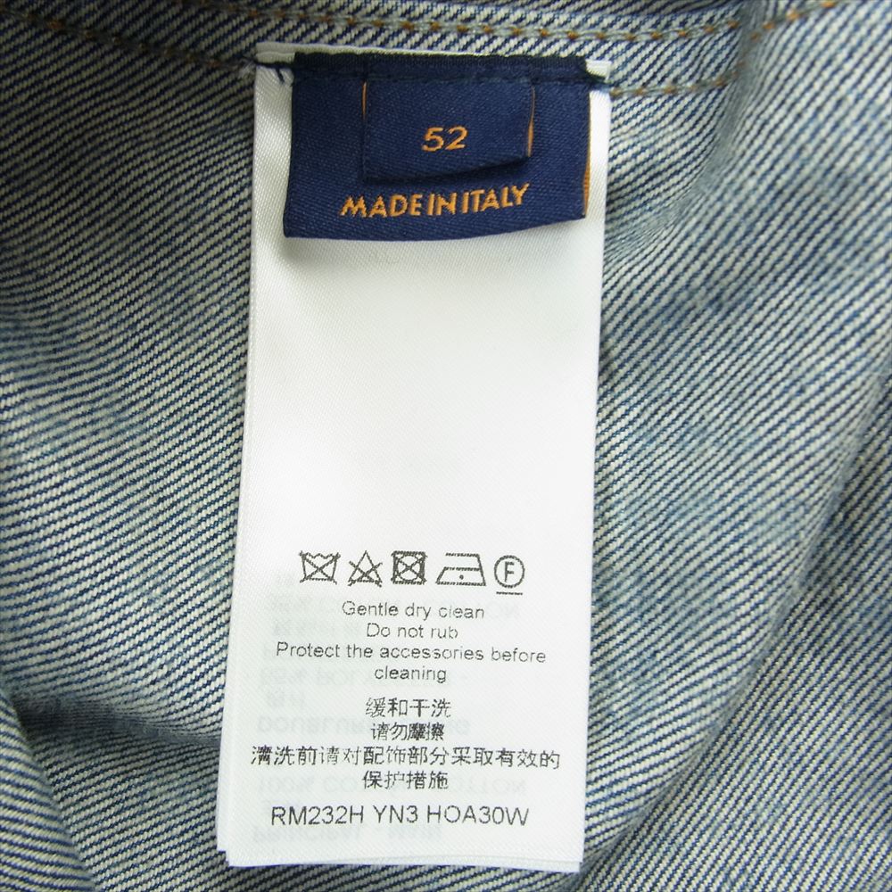 LOUIS VUITTON ルイ・ヴィトン 23SS 1AB6ON × YK 草間彌生 オールオーバー パンプキン デニム ブルゾン ジャケット インディゴブルー系 52【美品】【中古】