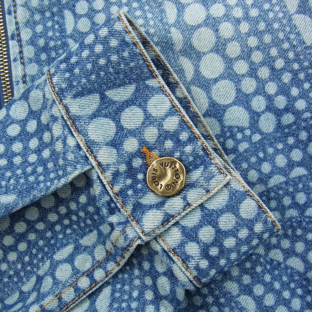 LOUIS VUITTON ルイ・ヴィトン 23SS 1AB6ON × YK 草間彌生 オールオーバー パンプキン デニム ブルゾン ジャケット インディゴブルー系 52【美品】【中古】
