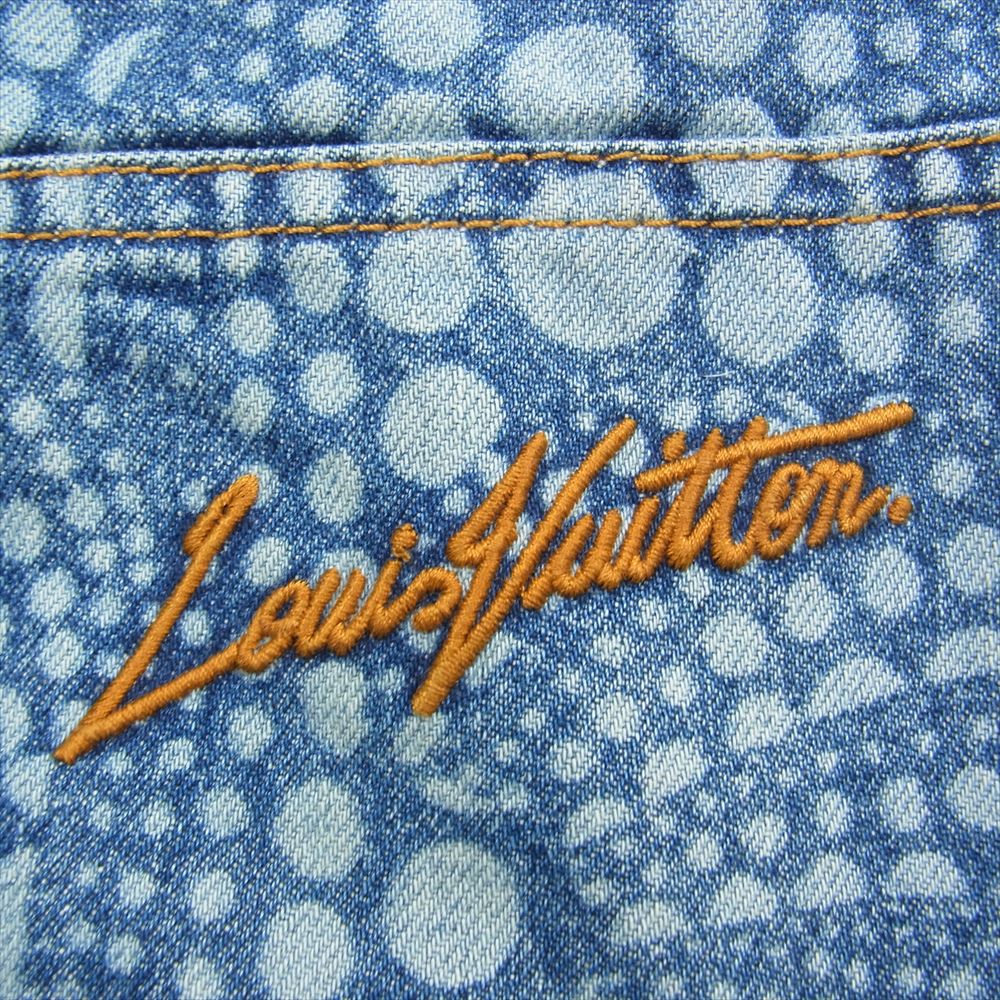 LOUIS VUITTON ルイ・ヴィトン 23SS 1AB6ON × YK 草間彌生 オールオーバー パンプキン デニム ブルゾン ジャケット インディゴブルー系 52【美品】【中古】