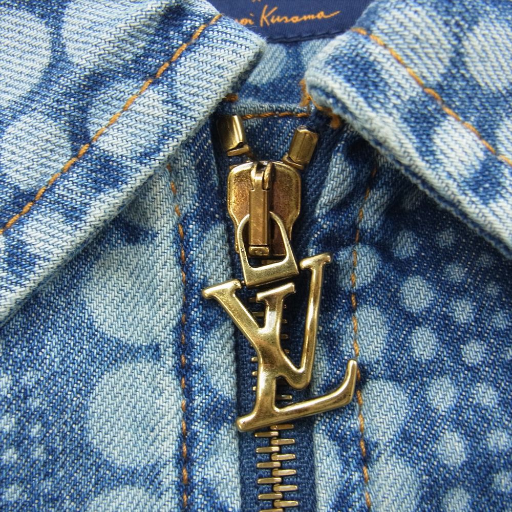 LOUIS VUITTON ルイ・ヴィトン 23SS 1AB6ON × YK 草間彌生 オールオーバー パンプキン デニム ブルゾン ジャケット インディゴブルー系 52【美品】【中古】
