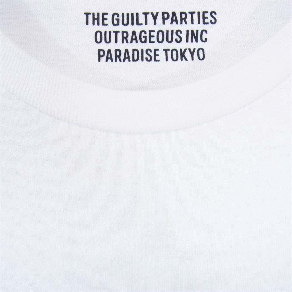 WACKO MARIA ワコマリア 袖タイガープリント 長袖 Tシャツ ホワイト系 XL【中古】