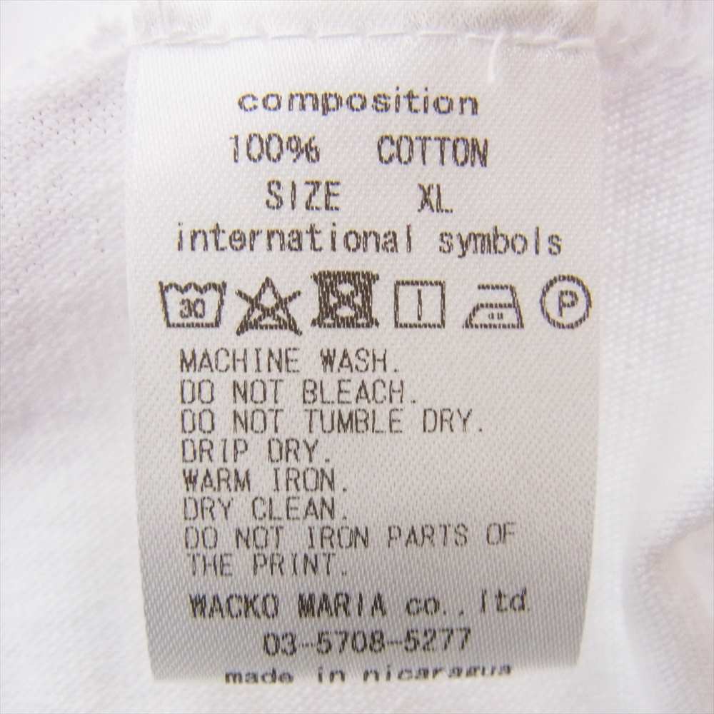 WACKO MARIA ワコマリア 袖タイガープリント 長袖 Tシャツ ホワイト系 XL【中古】