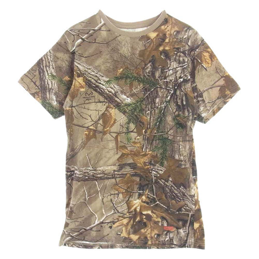 Supreme シュプリーム 17AW Hanes Realtree Tagless ヘインズ リアルツリー タグレス 半袖 Tシャツ ブラウン系 カーキ系 S【中古】
