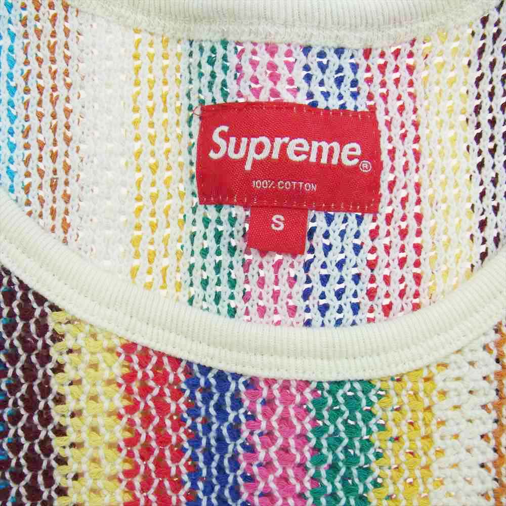 Supreme シュプリーム 19SS Knit Stripe Tank Top ニット ストライプ タンクトップ マルチカラー系 S【中古】