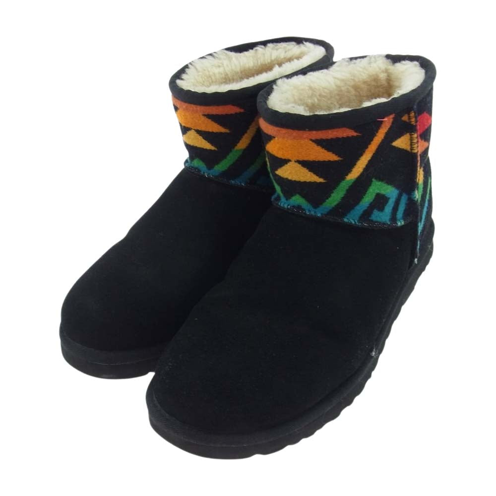 UGG アグ F19014G PENDLETON ペンドルトン スエード ショートブーツ ブラック系 26cm【中古】