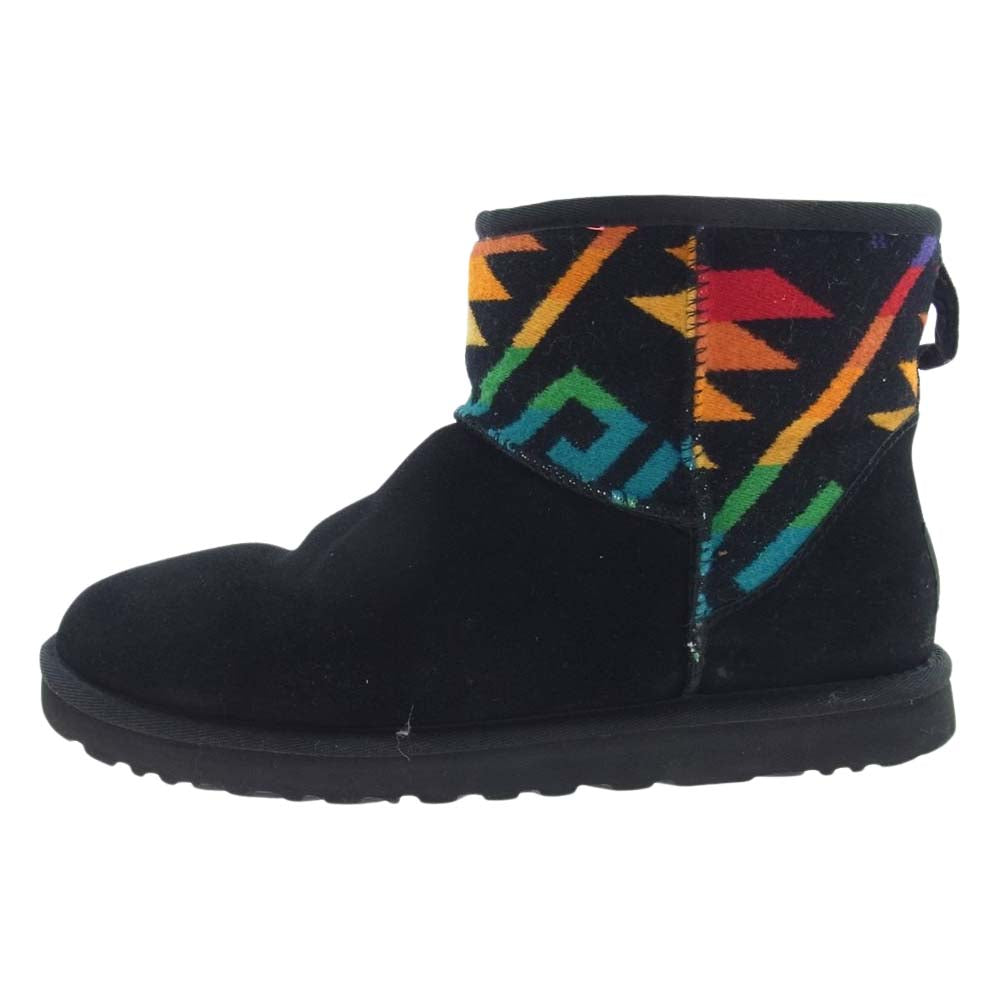 UGG アグ F19014G PENDLETON ペンドルトン スエード ショートブーツ ブラック系 26cm【中古】