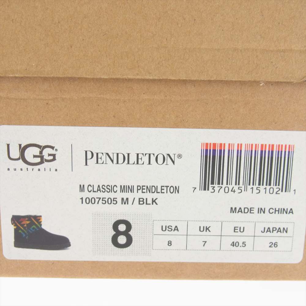 UGG アグ F19014G PENDLETON ペンドルトン スエード ショートブーツ ブラック系 26cm【中古】