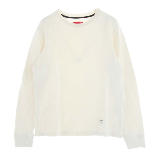 Supreme シュプリーム ピンストライプ ストライプ 長袖 Tシャツ ホワイト オフホワイト系 S【中古】