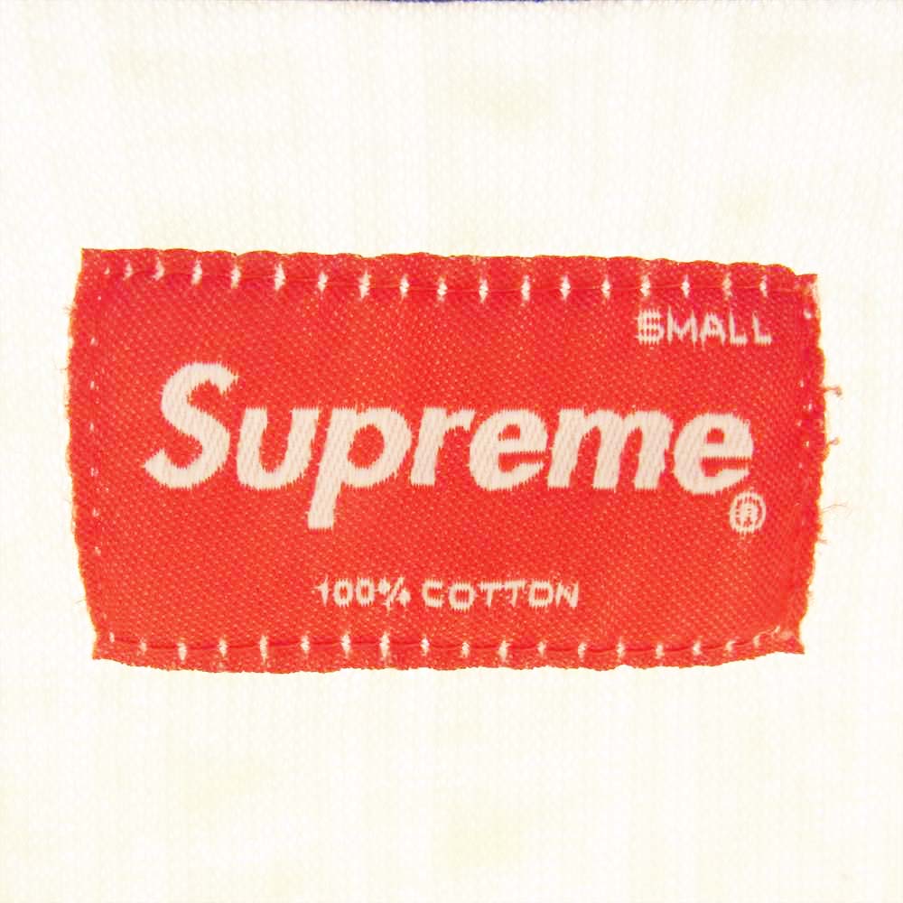 Supreme シュプリーム ピンストライプ ストライプ 長袖 Tシャツ ホワイト オフホワイト系 S【中古】