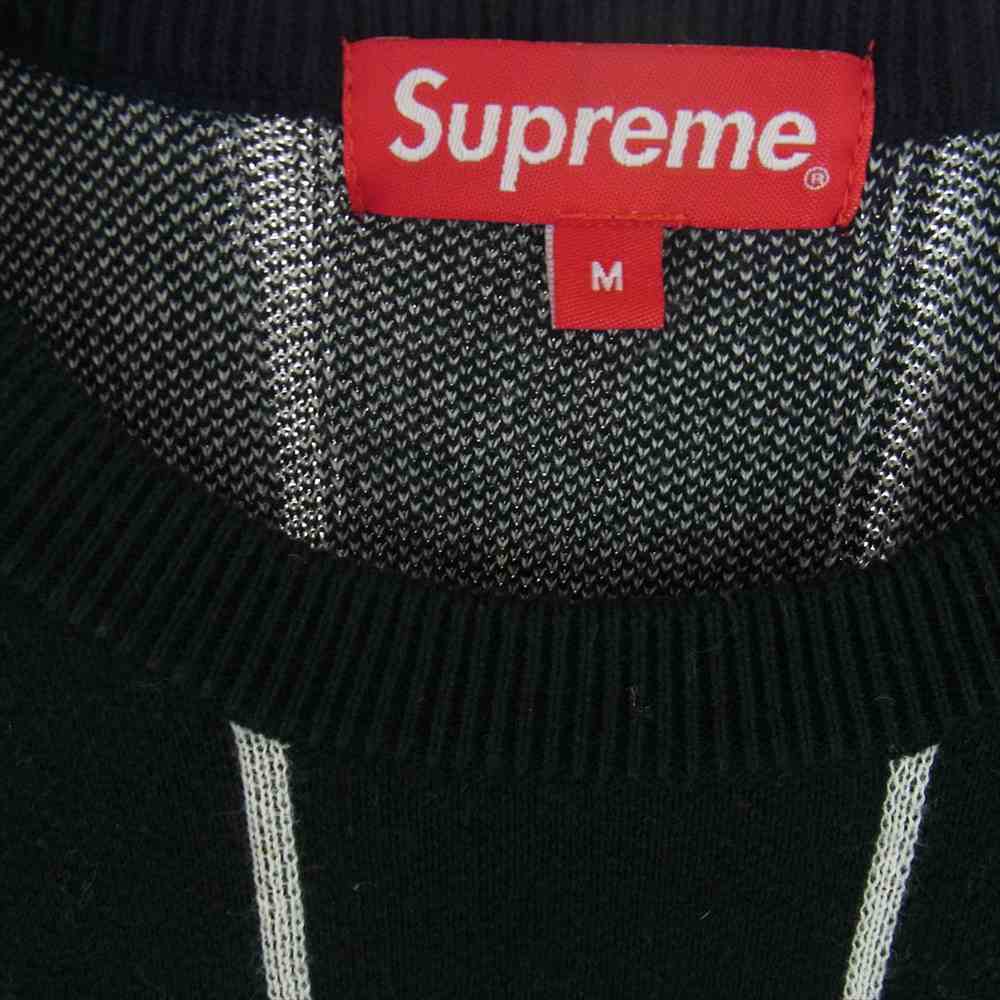 Supreme シュプリーム 13AW Wide Pinstripe Sweater ワイド ピンストライプ セーター ブラック系 M【中古】