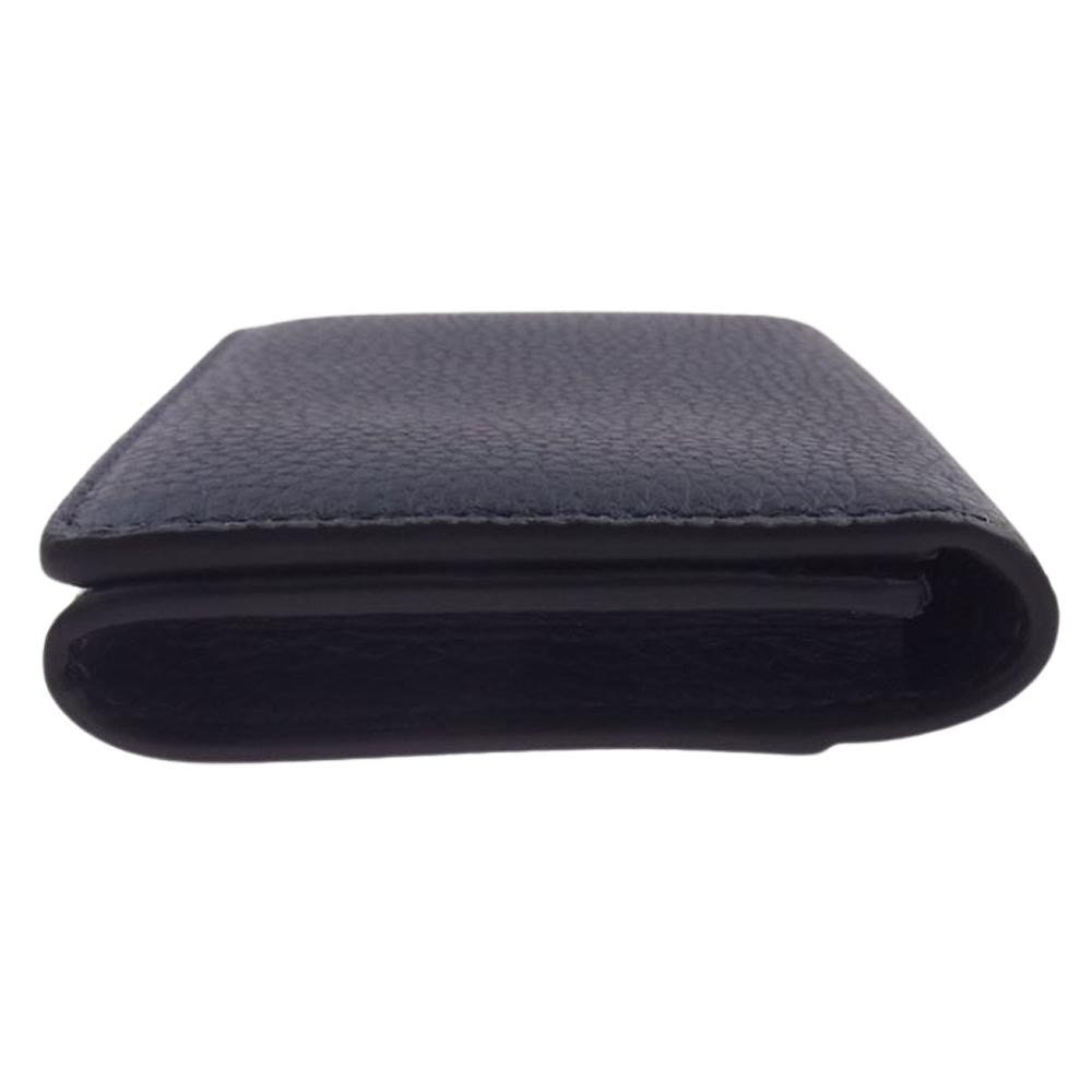 COACH コーチ E2230 91308 ロゴ型押し カードケース 名刺入れ ネイビー系【美品】【中古】