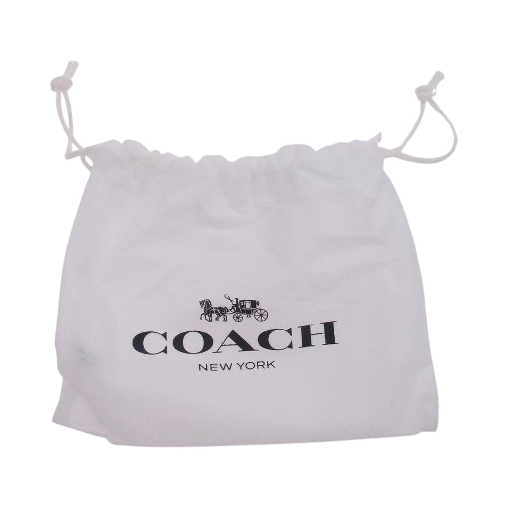 COACH コーチ E2230 91308 ロゴ型押し カードケース 名刺入れ ネイビー系【美品】【中古】