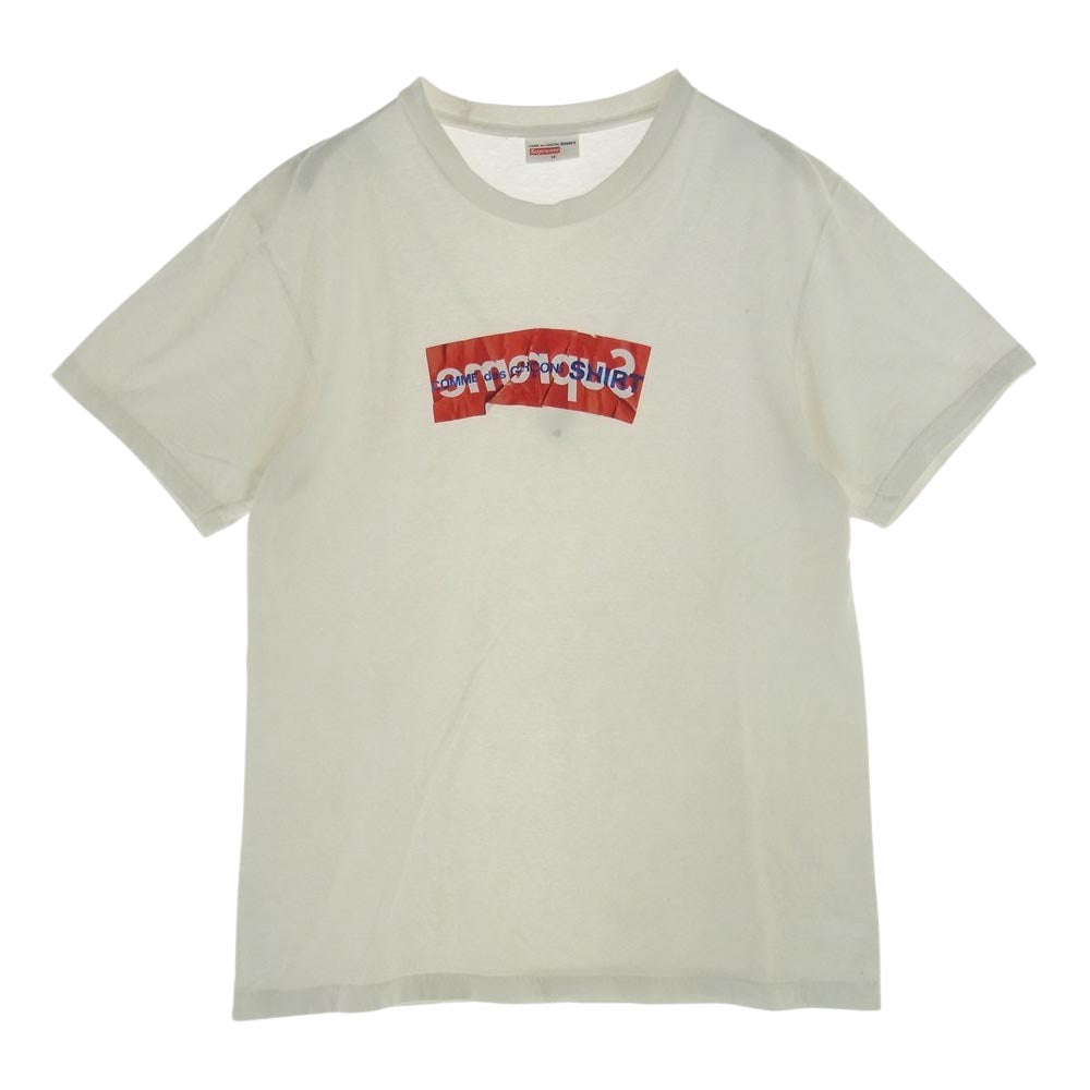 Supreme シュプリーム 17 COMME des GARCONS SHIRT Box Logo Tee ホワイト系 M【中古】