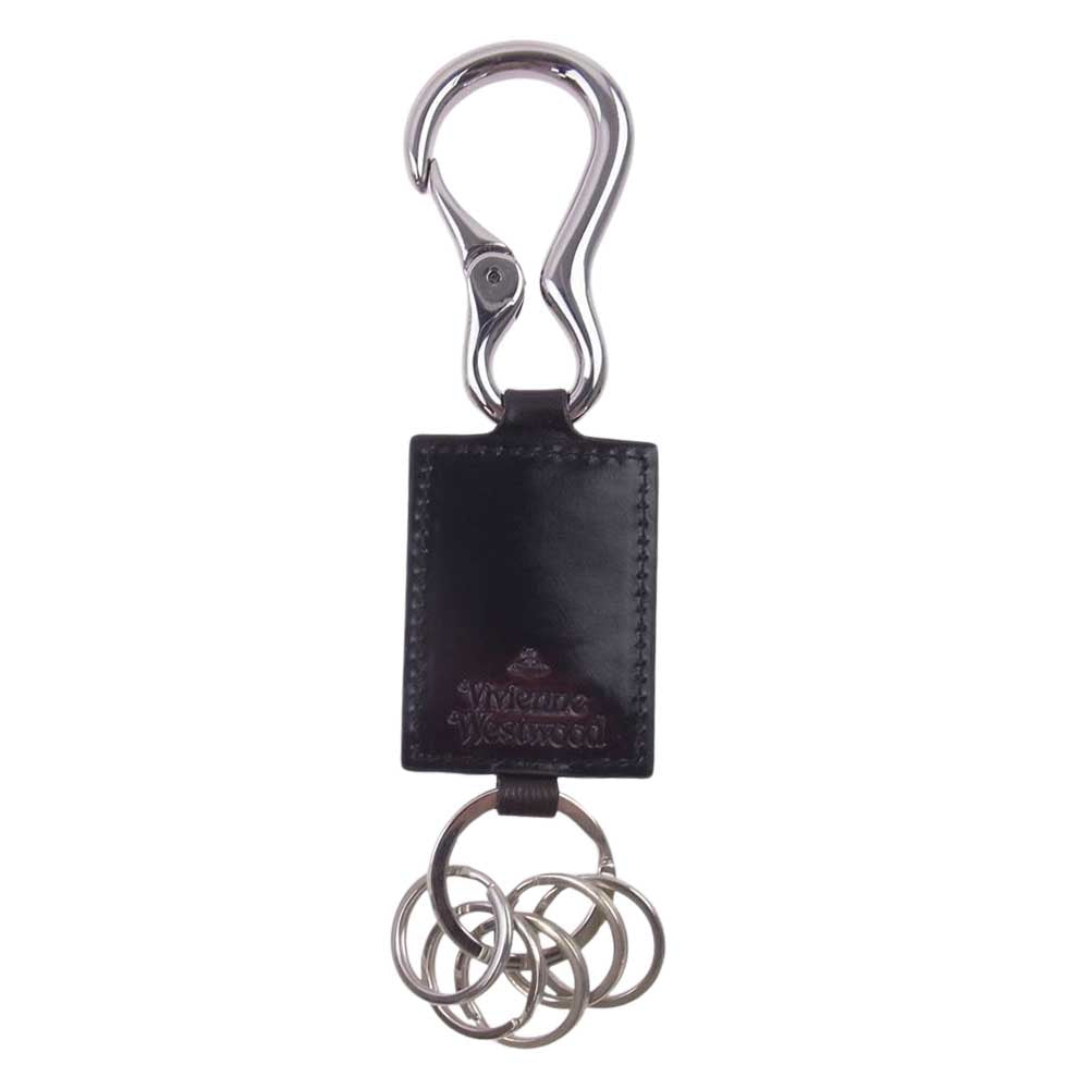 Vivienne Westwood ヴィヴィアンウエストウッド ADVAN アドヴァン レザー オーブ キーホルダー ダークブラウン系 シルバー系【中古】