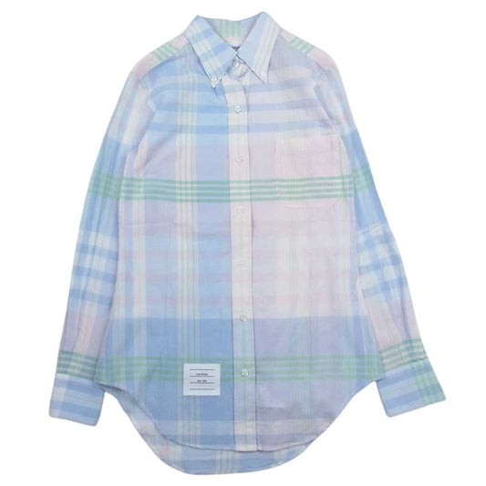 トム ブラウン ボタンダウン コットン チェック 長袖 シャツ マルチカラー系 36【中古】