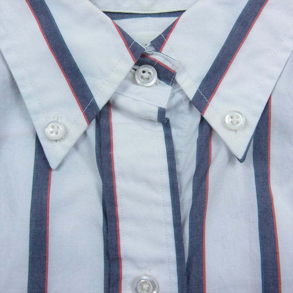 トム ブラウン ボタンダウン コットン ストライプ 長袖 シャツ ホワイト系 00【中古】