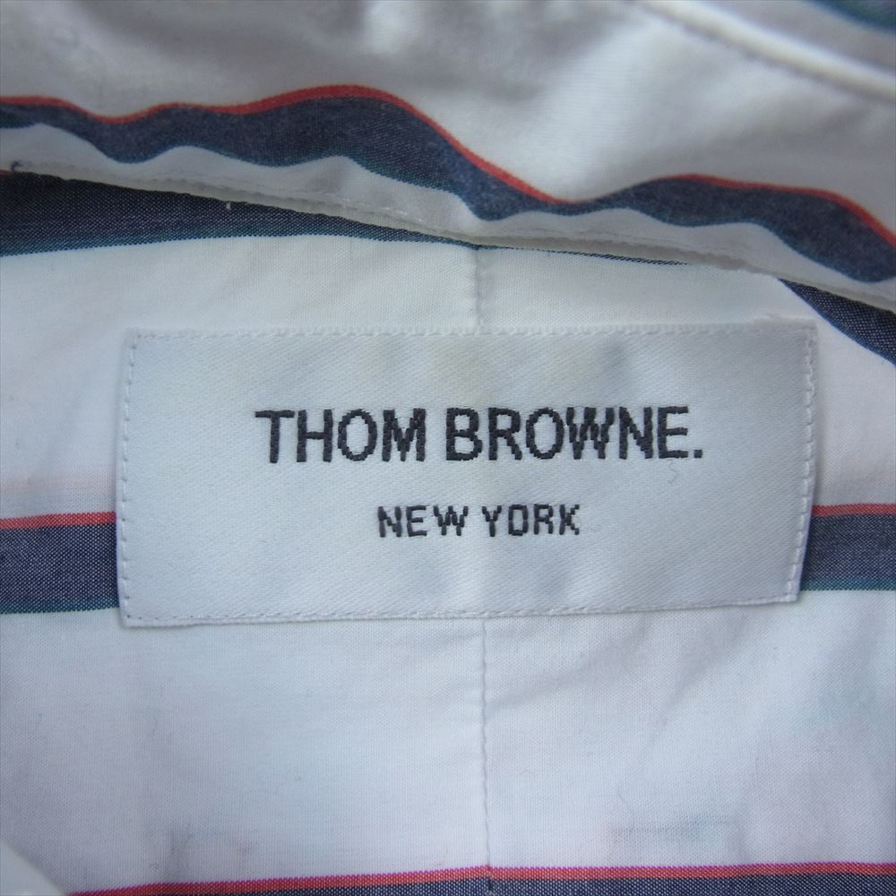 トム ブラウン ボタンダウン コットン ストライプ 長袖 シャツ ホワイト系 00【中古】