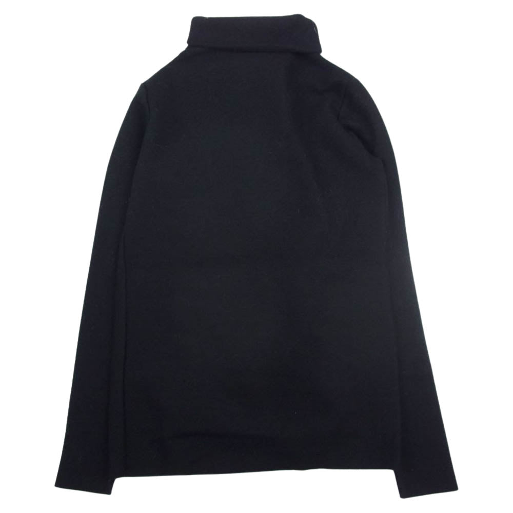 ANN DEMEULEMEESTER アンドゥムルメステール 変形 ウール レイヤード ハイネック カットソー ブラック系 36【中古】