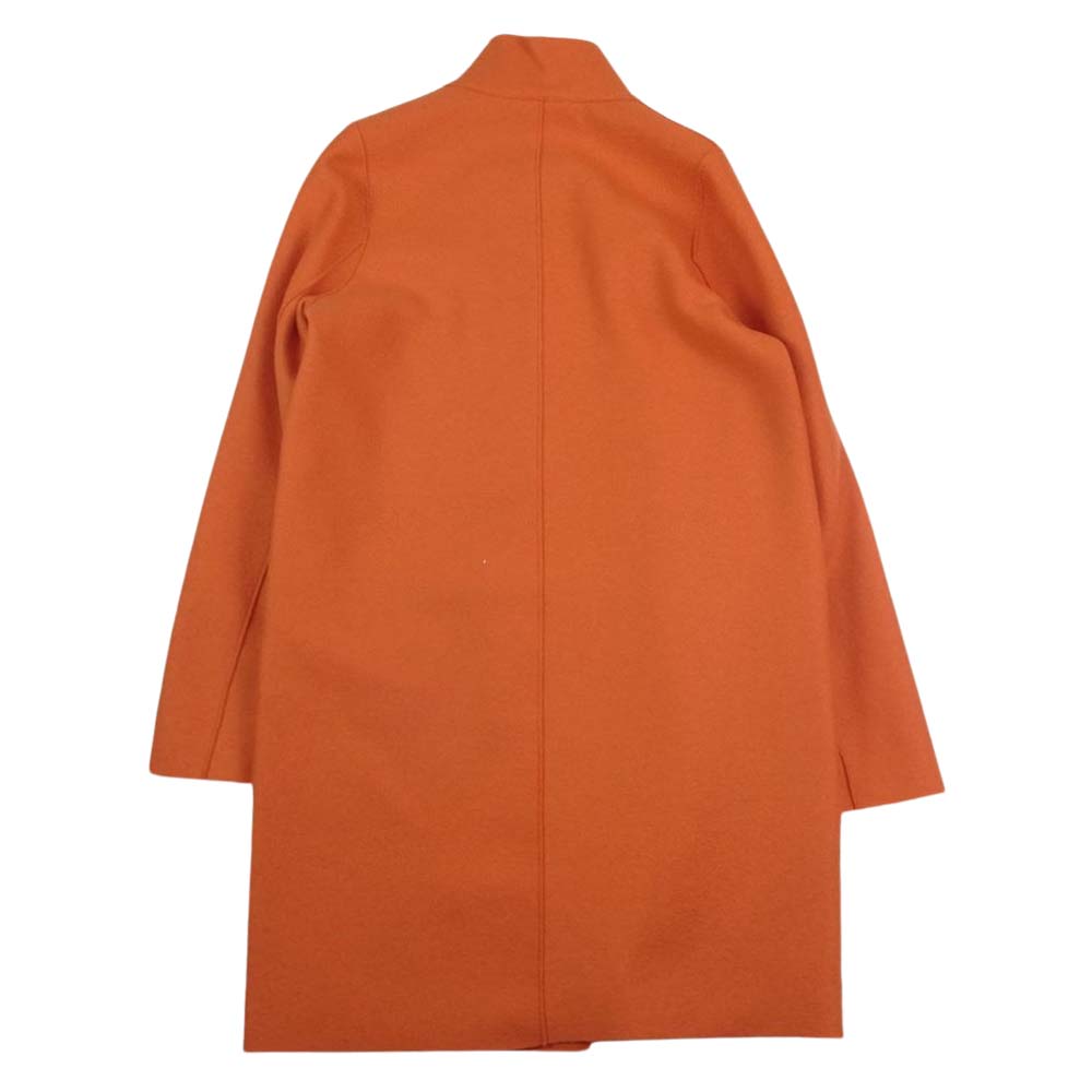 ハリスワーフロンドン ALK1301 イタリア製 Wonan cocoon coat Pressed Wool ウールコート  オレンジ系 40【美品】【中古】