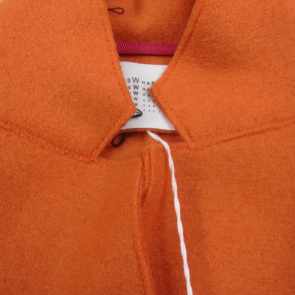 ハリスワーフロンドン ALK1301 イタリア製 Wonan cocoon coat Pressed Wool ウールコート  オレンジ系 40【美品】【中古】
