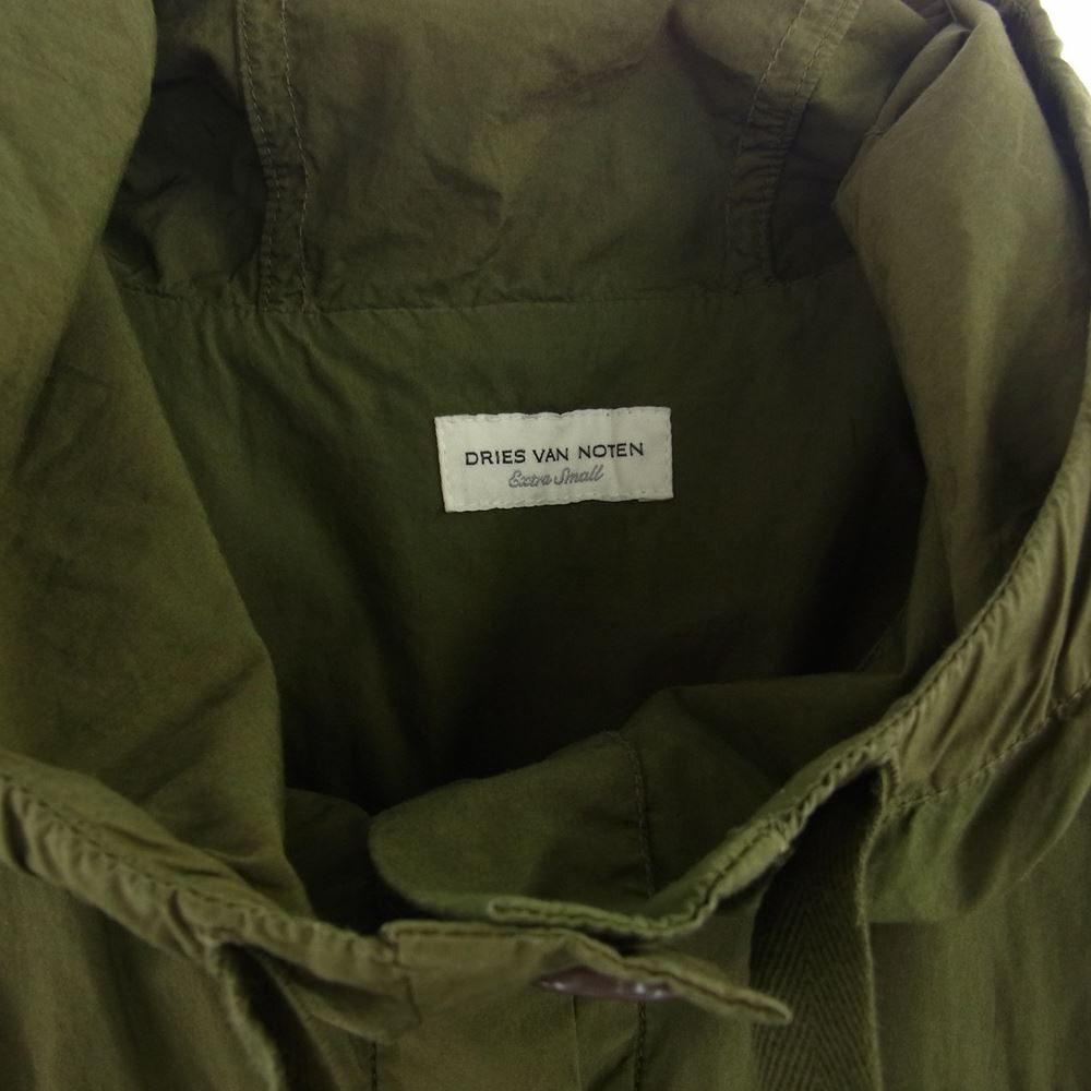 DRIES VAN NOTEN ドリスヴァンノッテン Drim Green Hooded Cotton Dress In Khaki ドリム ミリタリー ワンピース XS カーキ系 XS【中古】