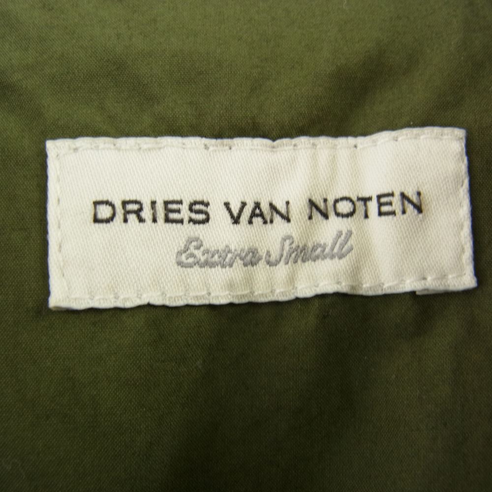 DRIES VAN NOTEN ドリスヴァンノッテン Drim Green Hooded Cotton Dress In Khaki ドリム ミリタリー ワンピース XS カーキ系 XS【中古】