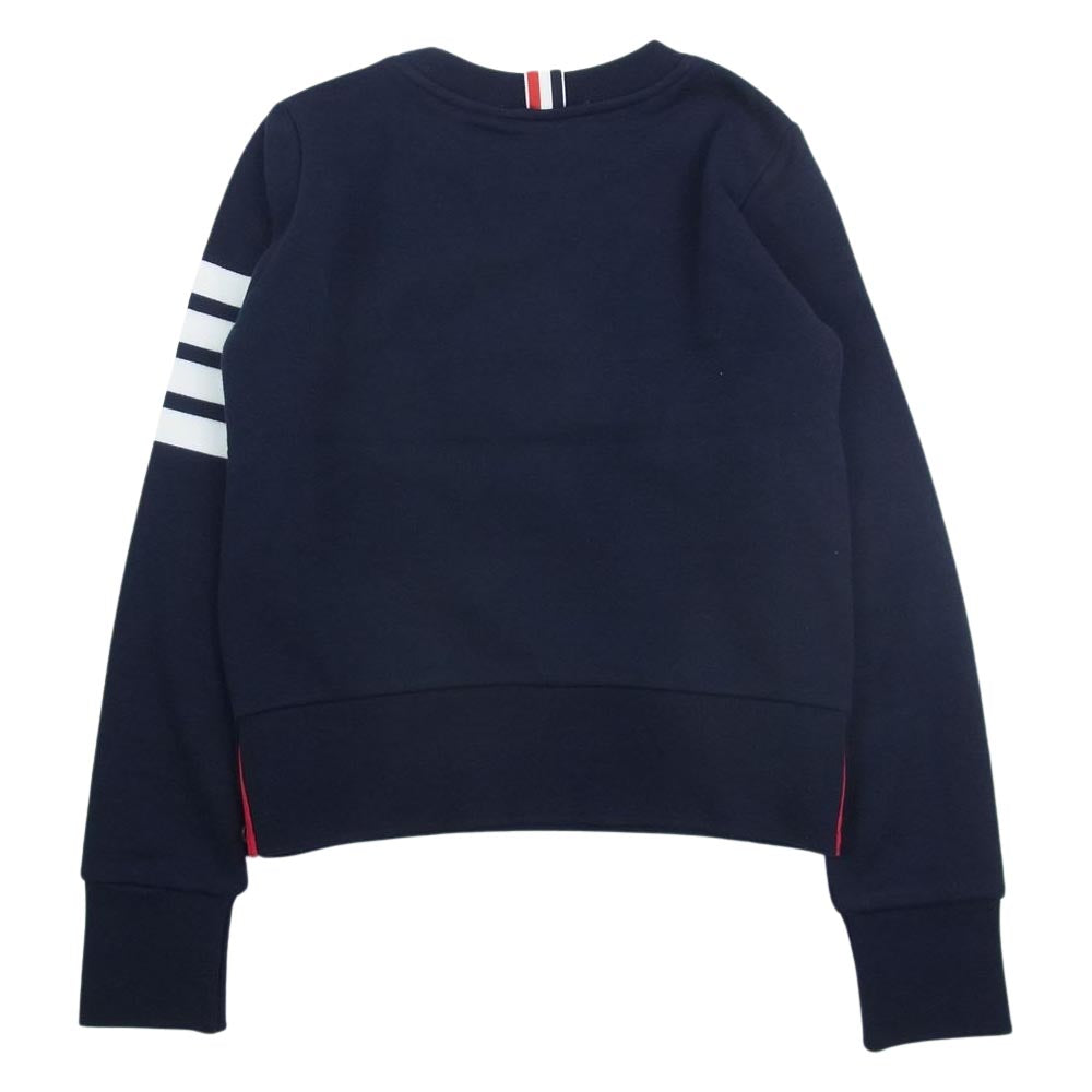 THOM BROWNE トムブラウン FJT002A-00535415 ネイビー ループバックジャージー ニット エンジニアード 4BAR ライン ストライプ クラシック クルーネックプルオーバー スウェット ネイビー系 38【中古】