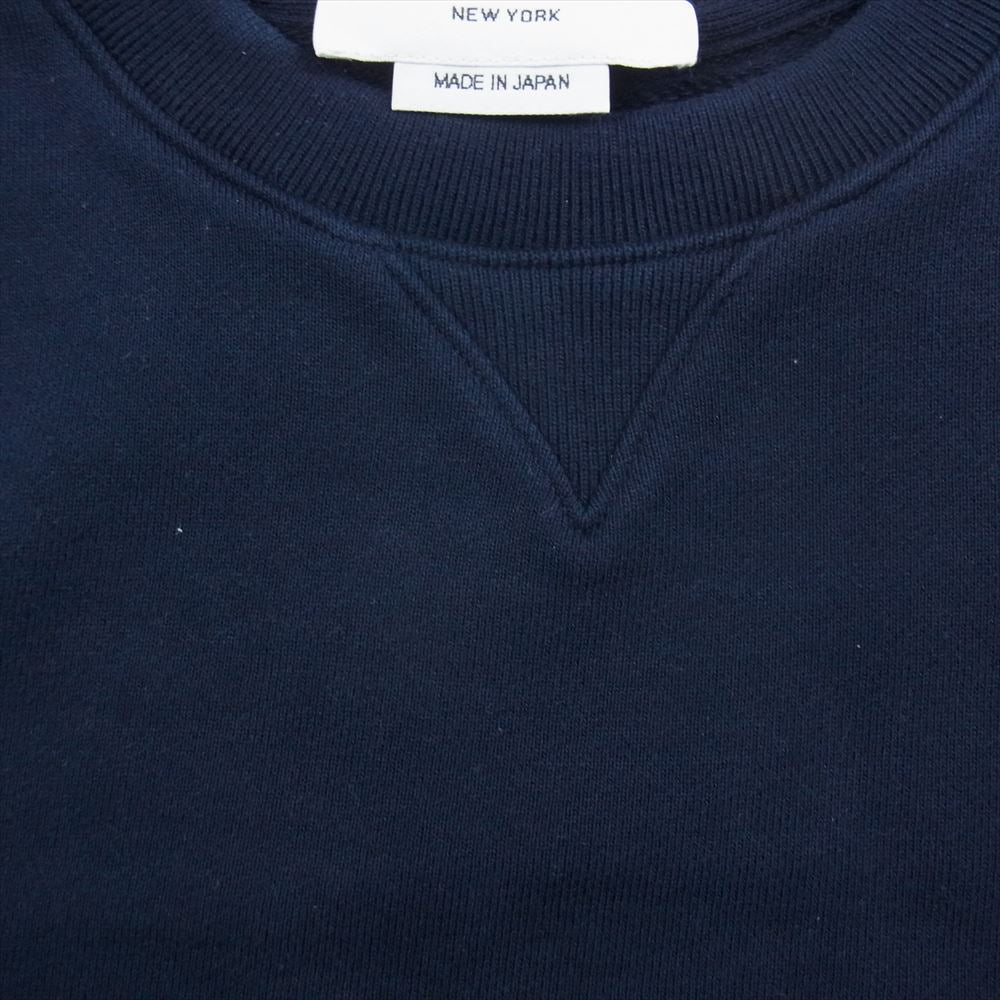 THOM BROWNE トムブラウン FJT002A-00535415 ネイビー ループバックジャージー ニット エンジニアード 4BAR ライン ストライプ クラシック クルーネックプルオーバー スウェット ネイビー系 38【中古】