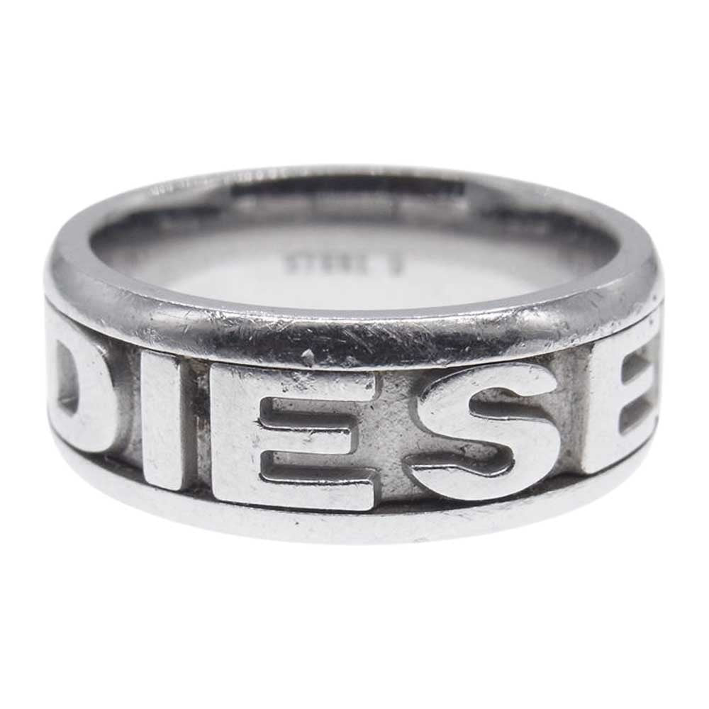DIESEL ディーゼル ロゴ シルバー リング シルバー系 19号【中古】