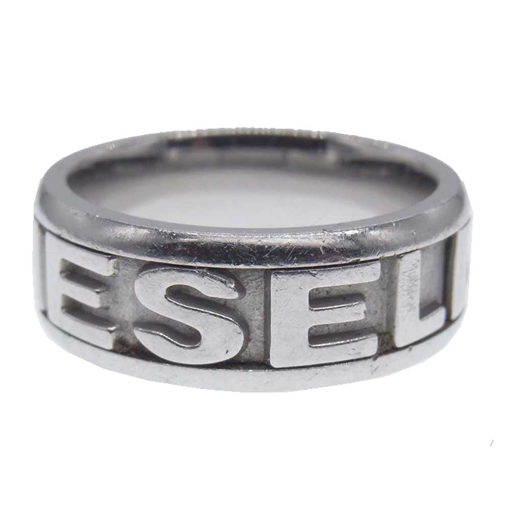 DIESEL ディーゼル ロゴ シルバー リング シルバー系 19号【中古】