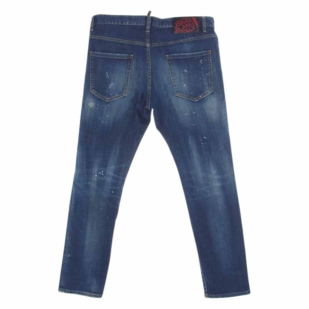 DSQUARED2 ディースクエアード 20SS S74LB0673 S30342 UNDER PATCH SKATER JEANS ダメージ ペイント加工 デニムパンツ ジーンズ インディゴブルー系 50【中古】