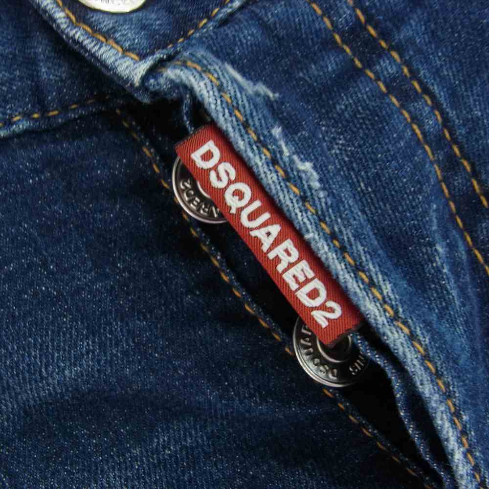 DSQUARED2 ディースクエアード 20SS S74LB0673 S30342 UNDER PATCH SKATER JEANS ダメージ ペイント加工 デニムパンツ ジーンズ インディゴブルー系 50【中古】