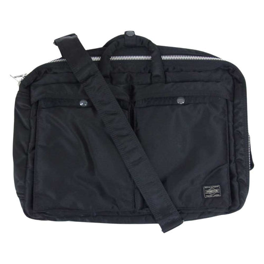 PORTER ポーター TANKER BRIEF CASE タンカー ブリーフ ケース 3WAY ショルダー ハンド バッグ ブラック系【美品】【中古】