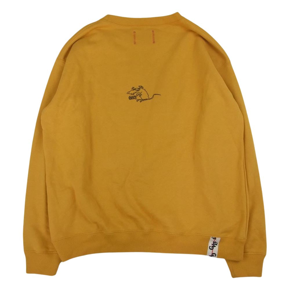 GAVIAL ガヴィル 23AW GVL-23AWT-0595 crew neck sweat “GVLS” フロッキーロゴ クルーネック スウェット トレーナー イエロー イエロー系 M【中古】