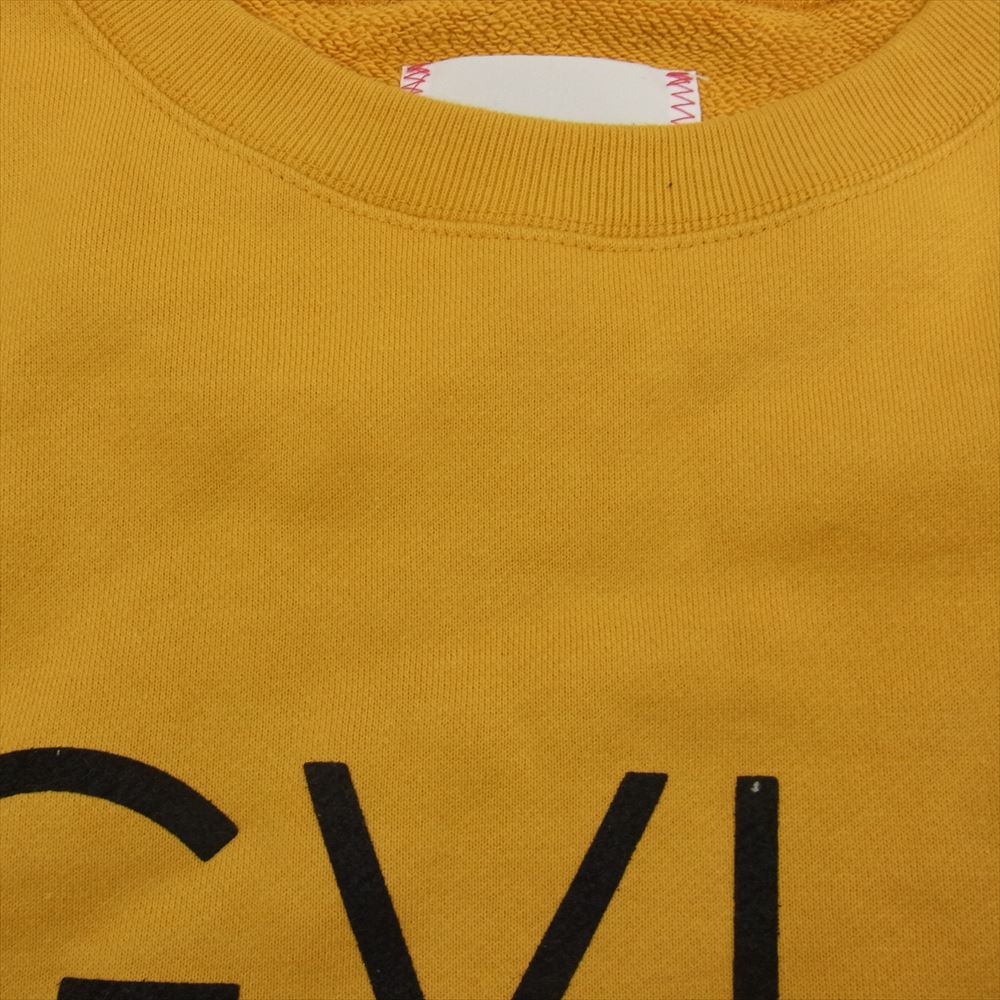 GAVIAL ガヴィル 23AW GVL-23AWT-0595 crew neck sweat “GVLS” フロッキーロゴ クルーネック スウェット トレーナー イエロー イエロー系 M【中古】