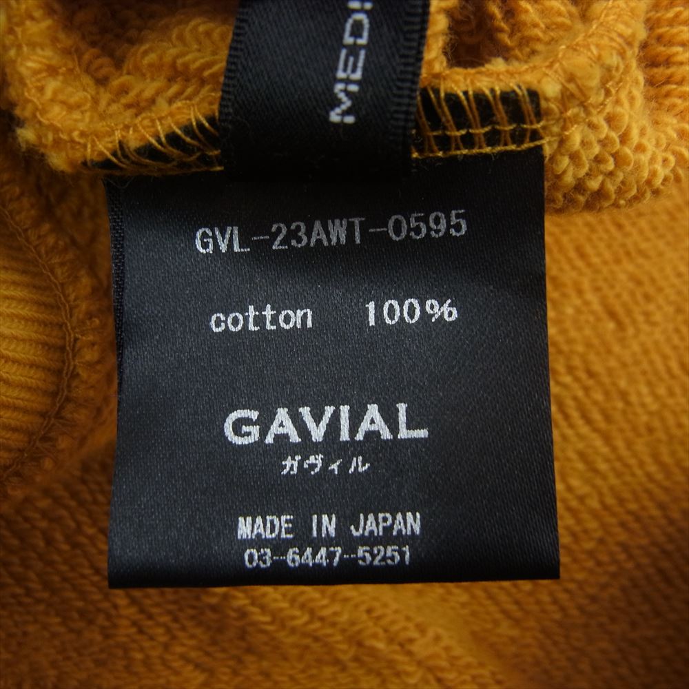 GAVIAL ガヴィル 23AW GVL-23AWT-0595 crew neck sweat “GVLS” フロッキーロゴ クルーネック スウェット トレーナー イエロー イエロー系 M【中古】