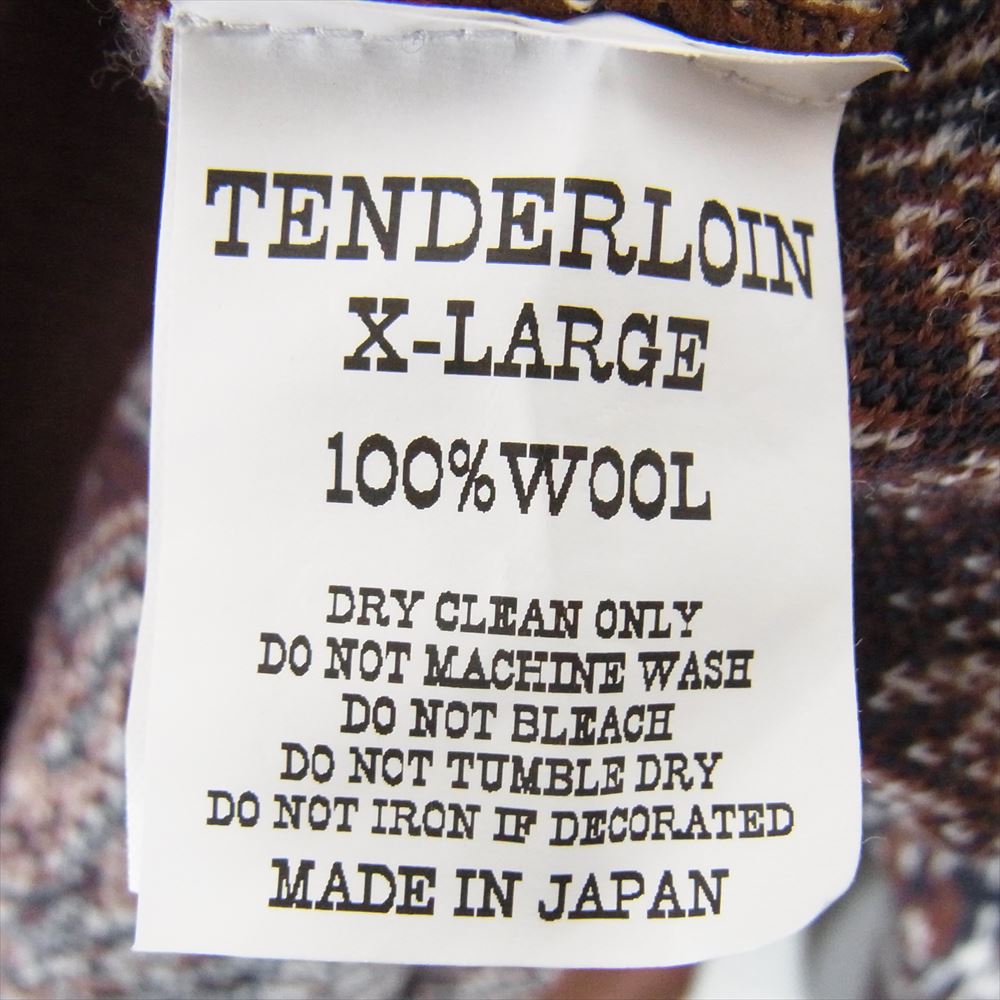 TENDERLOIN テンダーロイン T-SWEATER WOLF ウルフ ジャガード ウール ニット セーター ブラウン系 XL【中古】