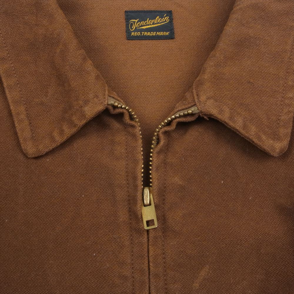 TENDERLOIN テンダーロイン T-MOLESKIN TALON ZIP UP JKT モールスキン ジップアップ ジャケット ブラウン系 L【中古】