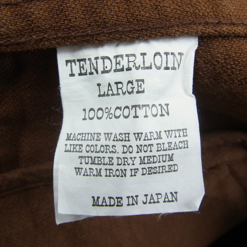 TENDERLOIN テンダーロイン T-MOLESKIN TALON ZIP UP JKT モールスキン ジップアップ ジャケット ブラウン系 L【中古】