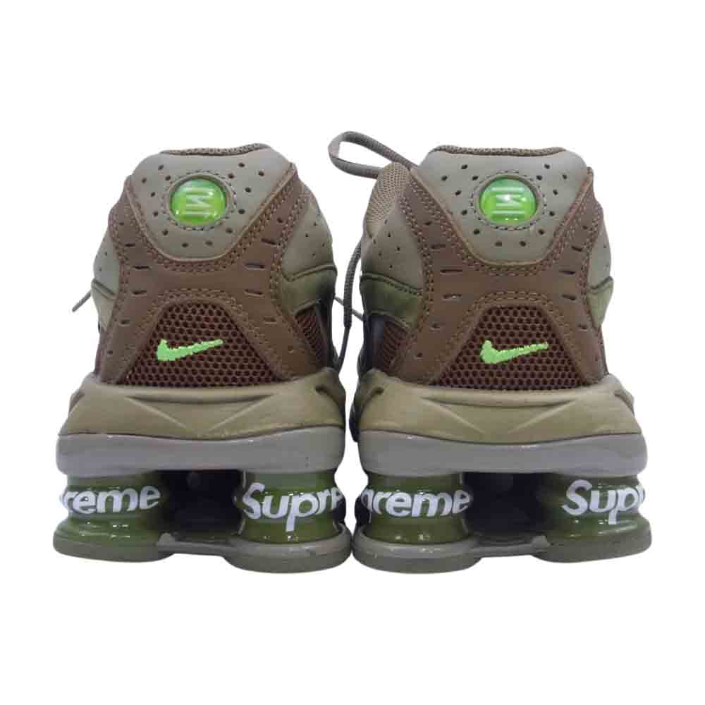 Supreme シュプリーム 22SS DN1615-200 × Nike ナイキ Shox Ride 2 Neutral Olive Electric Green Pilgrim ショックス ライド ニュートラル オリーブ エレクトリック グリーン ピルグリム スニーカー カーキ系 27.5cm【中古】