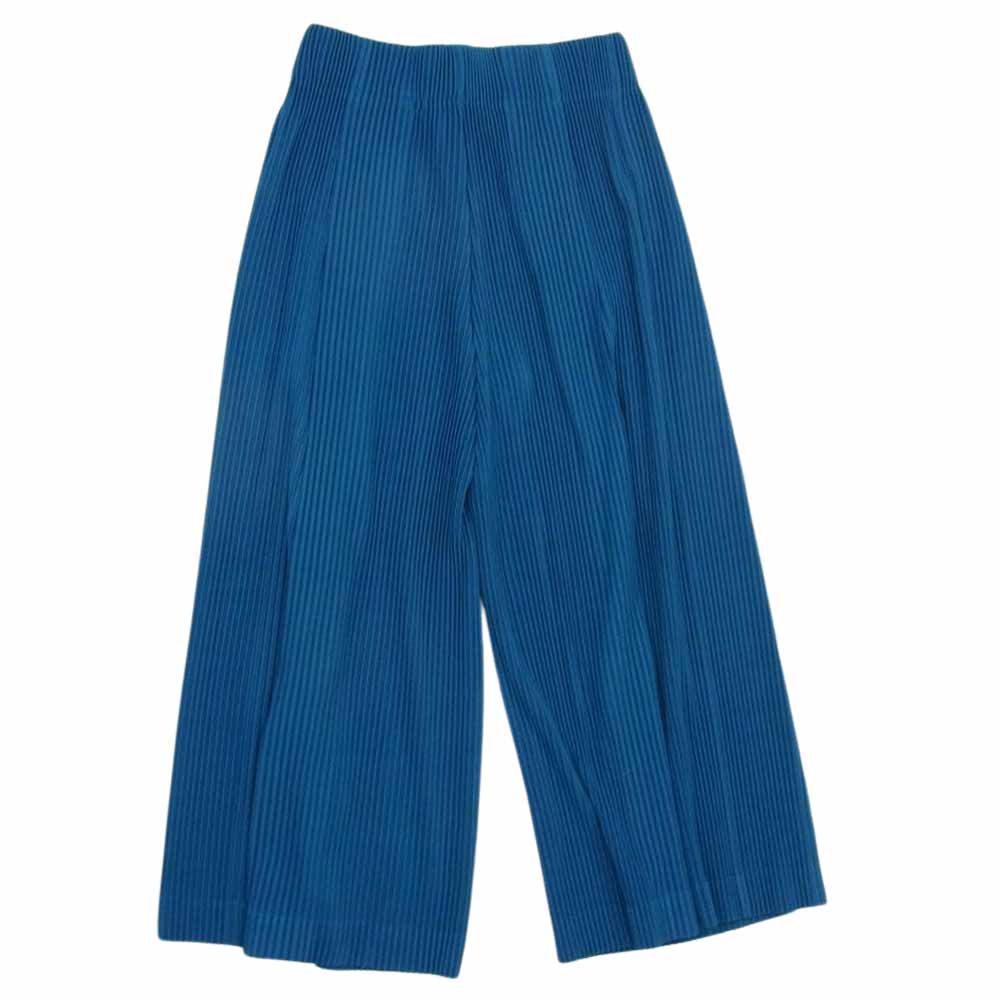 HOMME PLISSE ISSEY MIYAKE オム プリッセ イッセイミヤケ HP03JF132 PLEATS BOTTOMS プリーツ加工 ワイド フレア パンツ ブルーグリーン系 2【中古】