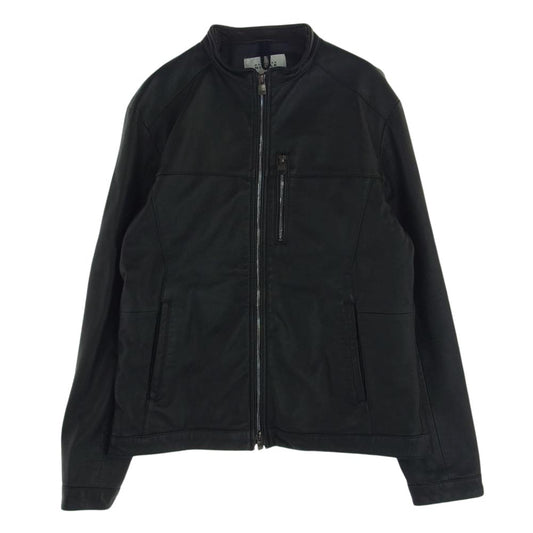 monsieur NICOLE ムッシュニコル シングル ライダース ジャケット レザー ブラック系 48【中古】
