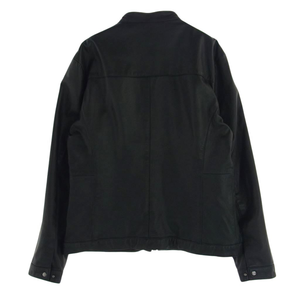 monsieur NICOLE ムッシュニコル シングル ライダース ジャケット レザー ブラック系 48【中古】