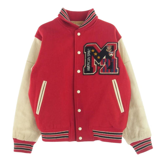 McGregor マックレガー 袖レザー スタジアム ジャケット スタジャン アワードジャケット レッド系 M【中古】