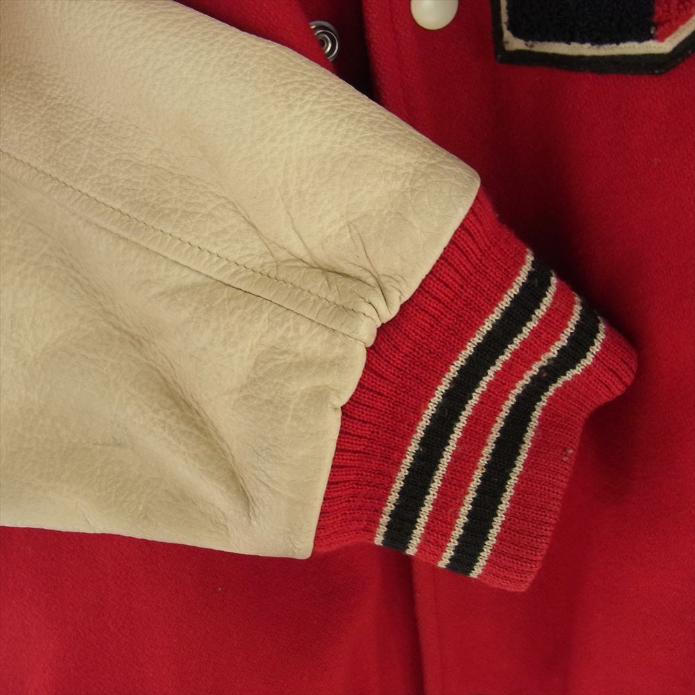 McGregor マックレガー 袖レザー スタジアム ジャケット スタジャン アワードジャケット レッド系 M【中古】